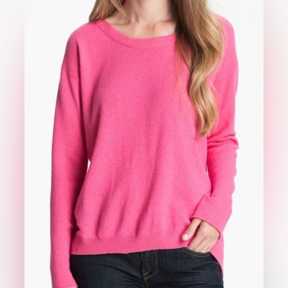 Diane Von Furstenberg garnet Barbie pink spring sweater wool cashmere blend DVF - Picture 1 of 4